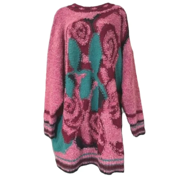 Free People Row Of Roses Tunic Sweater Oversized Dropped Shoulders XS/S